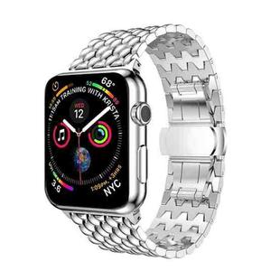 Dragon Grain Solid Stainless Steel Wrist Strap Watch Band for Apple Watch Series 3 & 2 & 1 42mm(Silver)