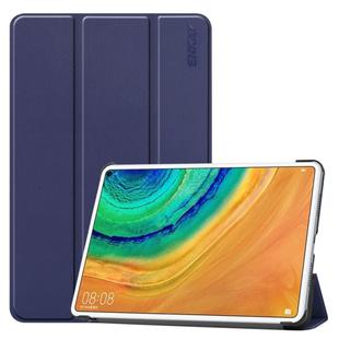 For HUAWEI MatePad Pro 10.8 ENKAY High Quality PU Leather + Plastic Bottom Case with Three-folding Holder(Dark Blue)