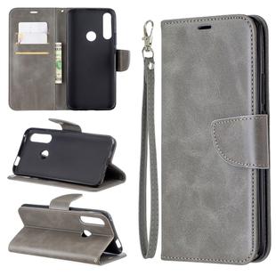 Retro Lambskin Texture Pure Color Horizontal Flip PU Leather Case for  Huawei P Smart  Z, with Holder & Card Slots & Wallet & Lanyard(Grey)