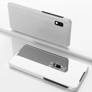 Electroplating Mirror Horizontal Flip Leather Case for Galaxy A10E with Holder(Silver)