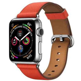 Classic Button Leather Wrist Strap Watch Band for Apple Watch Series 3 & 2 & 1 38mm(Orange)