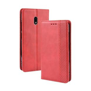 Magnetic Buckle Retro Crazy Horse Texture Horizontal Flip Leather Case for Nokia 2.2, with Holder & Card Slots & Photo Frame(Red)