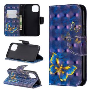 For iPhone 11 Pro 3D Colored Drawing Pattern Horizontal Flip Leather Case, with Holder & Card Slots & Wallet(Butterfly)