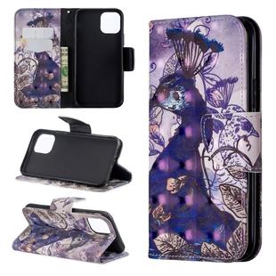For iPhone 11 Pro 3D Colored Drawing Pattern Horizontal Flip Leather Case, with Holder & Card Slots & Wallet(Peacock)