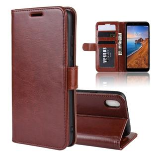 R64 Texture Single Fold Horizontal Flip Leather Case for Redmi 7A, with Holder & Card Slots & Wallet(Brown)