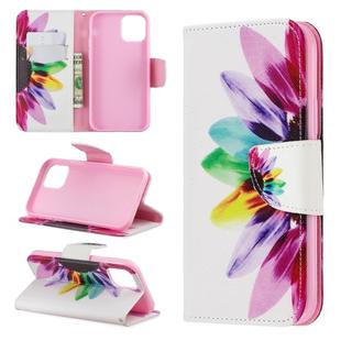 For iPhone 11 Pro Colored Drawing Pattern Horizontal Flip Leather Case,with Holder & Card Slots & Wallet(Sunflower)