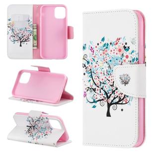 For iPhone 11 Pro Colored Drawing Pattern Horizontal Flip Leather Case,with Holder & Card Slots & Wallet(Tree)