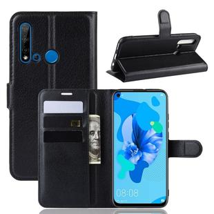 Litchi Texture Horizontal Flip Leather Case for Huawei P20 Lite 2019 / Nova 5i, with Wallet & Holder & Card Slots(black)