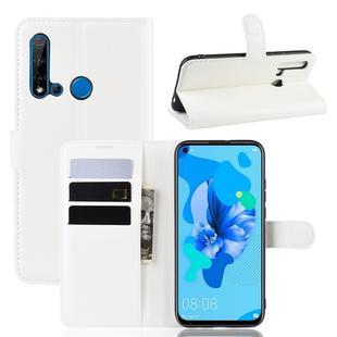 Litchi Texture Horizontal Flip Leather Case for Huawei P20 Lite 2019 / Nova 5i, with Wallet & Holder & Card Slots(white)