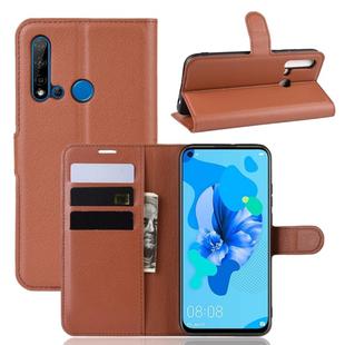 Litchi Texture Horizontal Flip Leather Case for Huawei P20 Lite 2019 / Nova 5i, with Wallet & Holder & Card Slots(Brown)