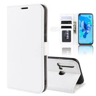 R64 Texture Single Fold Horizontal Flip Leather Case for Huawei P20 Lite 2019 / Nova 5i, with Holder & Card Slots & Wallet(white)