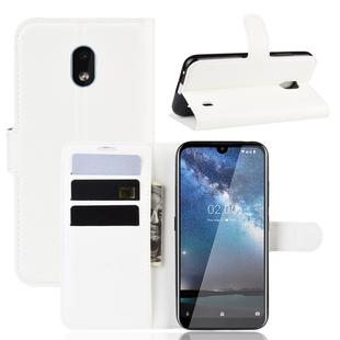 Litchi Texture Horizontal Flip Leather Case for Nokia 2.2, with Wallet & Holder & Card Slots(white)