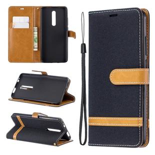 Color Matching Denim Texture Leather Case for Xiaomi Redmi K20 & K20 Pro, with Holder & Card Slots & Wallet & Lanyard(Black)
