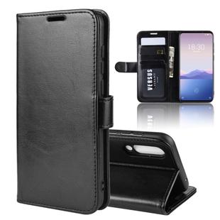 R64 Texture Single Fold Horizontal Flip Leather Case for MEIZU 16XS, with Holder & Card Slots & Wallet(black)