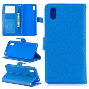 For Huawei Y5 2019 Lychee Texture Horizontal Flip Leather Case with Holder & Card Slots & Wallet & Photo Frame(Blue)