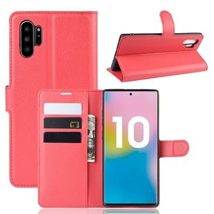 Litchi Texture Horizontal Flip Leather Case for Galaxy Note 10 Pro, with Wallet & Holder & Card Slots(red)