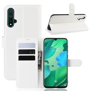 Litchi Texture Horizontal Flip Leather Case for Huawei Nova 5, with Wallet & Holder & Card Slots(white)