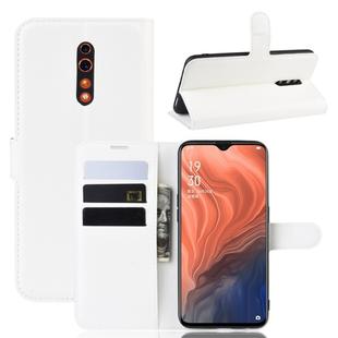 Litchi Texture Horizontal Flip Leather Case for OPPO RENO Z, with Wallet & Holder & Card Slots(white)