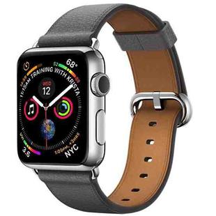 Classic Button Leather Wrist Strap Watch Band for Apple Watch Series 3 & 2 & 1 42mm(Gray)