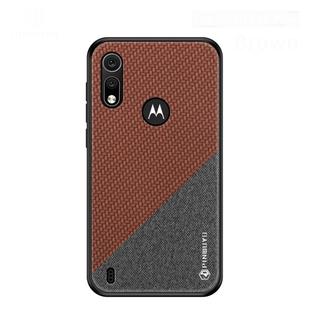 PINWUYO Hong Series Anti-fall TPU+ Chemical Fiber Cloth Protective Cover for Moto P40 play(Brown)