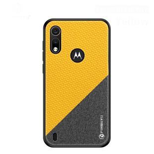 PINWUYO Hong Series Anti-fall TPU+ Chemical Fiber Cloth Protective Cover for Moto P40 play(Yellow)