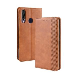 Magnetic Buckle Retro Crazy Horse Texture Horizontal Flip Leather Case for Wiko View3, with Holder & Card Slots & Photo Frame(Brown)