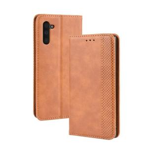 Magnetic Buckle Retro Crazy Horse Texture Horizontal Flip Leather Case for Galaxy Note 10 , with Holder & Card Slots & Photo Frame(Brown)