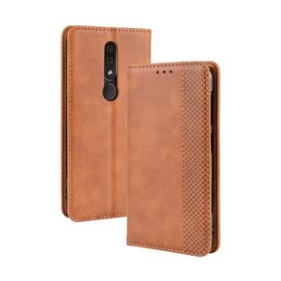 Magnetic Buckle Retro Crazy Horse Texture Horizontal Flip Leather Case for Nokia 4.2, with Holder & Card Slots & Photo Frame(Brown)