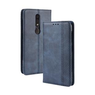 Magnetic Buckle Retro Crazy Horse Texture Horizontal Flip Leather Case for Nokia 4.2, with Holder & Card Slots & Photo Frame(Blue)
