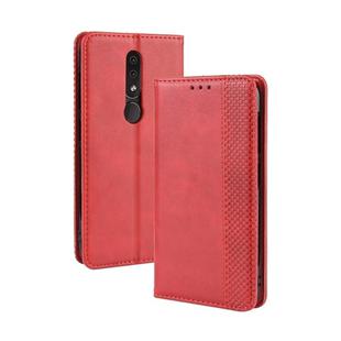 Magnetic Buckle Retro Crazy Horse Texture Horizontal Flip Leather Case for Nokia 4.2, with Holder & Card Slots & Photo Frame(Red)