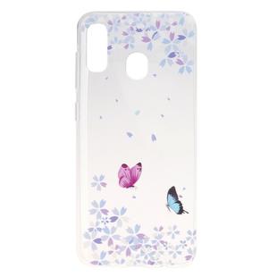 Stylish and Beautiful Pattern TPU Drop Protection Case for Galaxy A20E(Flower butterfly)
