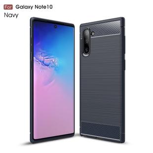 Brushed Texture Carbon Fiber TPU Case for Galaxy Note10(Navy Blue)