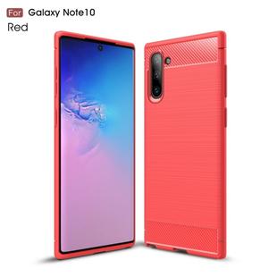 Brushed Texture Carbon Fiber TPU Case for Galaxy Note10(Red)