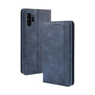 Magnetic Buckle Retro Crazy Horse Texture Horizontal Flip Leather Case for Galaxy Note10 Pro, with Holder & Card Slots & Photo Frame(Blue)