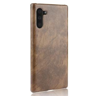 Shockproof Litchi Texture PC + PU Case For Galaxy Note10(Brown)