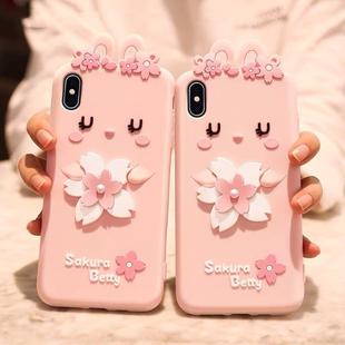 Cherry Blossoms Style Full Package Anti Falling Silicone Sleeve for iPhone X / XS