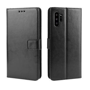 For Galaxy Note10+ Retro Crazy Horse Texture Horizontal Flip Leather Case with Holder & Card Slots & Photo Frame(Black)