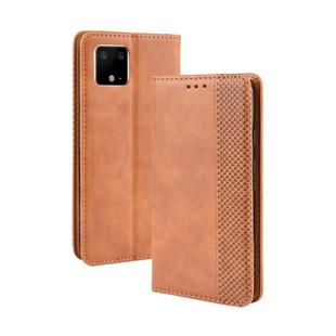 Magnetic Buckle Retro Crazy Horse Texture Horizontal Flip Leather Case for Google Pixel 4 , with Holder & Card Slots & Photo Frame(Brown)