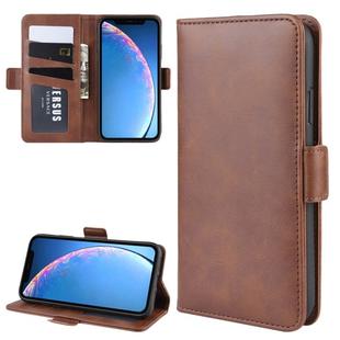 For iPhone 11 Dual-side Magnetic Buckle Horizontal Flip Leather Case , with Holder & Card Slots & Wallet & Photo Frame(Brown)