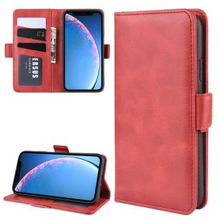 For iPhone 11 Dual-side Magnetic Buckle Horizontal Flip Leather Case , with Holder & Card Slots & Wallet & Photo Frame(Red)