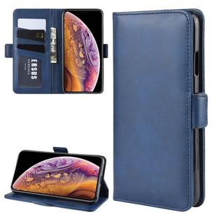 For iPhone XS Max Dual-side Magnetic Buckle Horizontal Flip Leather Case with Holder & Card Slots & Wallet & Photo Frame(Dark Blue)