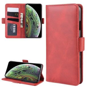 For iPhone X / XS Dual-side Magnetic Buckle Horizontal Flip Leather Case with Holder & Card Slots & Wallet & Photo Frame(Red)