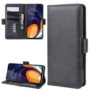 Dual-side Magnetic Buckle Horizontal Flip Leather Case for Galaxy A60, with Holder & Card Slots & Wallet & Photo Frame(Black)