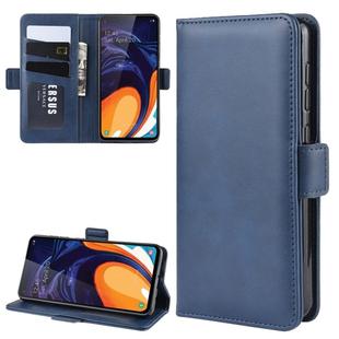 Dual-side Magnetic Buckle Horizontal Flip Leather Case for Galaxy A60, with Holder & Card Slots & Wallet & Photo Frame(Dark Blue)