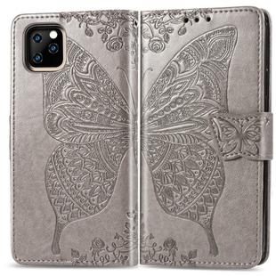 For iPhone 11 Pro Max Butterfly Love Flowers Embossing Horizontal Flip Leather Case For  iPhone 11 Pro Max  with Holder & Card Slots & Wallet & Lanyard(Gray)