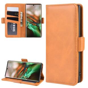 Dual-side Magnetic Buckle Horizontal Flip Leather Case for Galaxy Note 10, with Holder & Card Slots & Wallet & Photo Frame(Yellow)