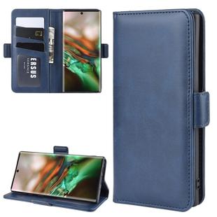 Dual-side Magnetic Buckle Horizontal Flip Leather Case for Galaxy Note 10, with Holder & Card Slots & Wallet & Photo Frame(Dark Blue)