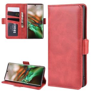 Dual-side Magnetic Buckle Horizontal Flip Leather Case for Galaxy Note 10, with Holder & Card Slots & Wallet & Photo Frame(Red)