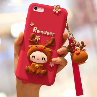 Lovely Reindeer Full Package Anti Falling Silicone Sleeve for iPhone6 / 6s(Red)