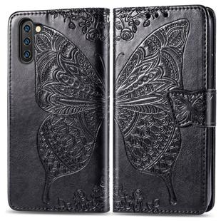 Butterfly Love Flowers Embossing Horizontal Flip Leather Case For Galaxy Note 10 with Holder & Card Slots & Wallet & Lanyard(Black)